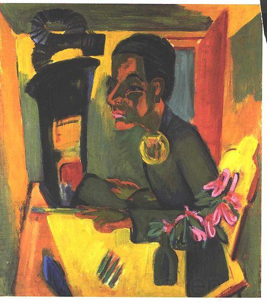 Ernst Ludwig Kirchner Selfportrait with easel Germany oil painting art